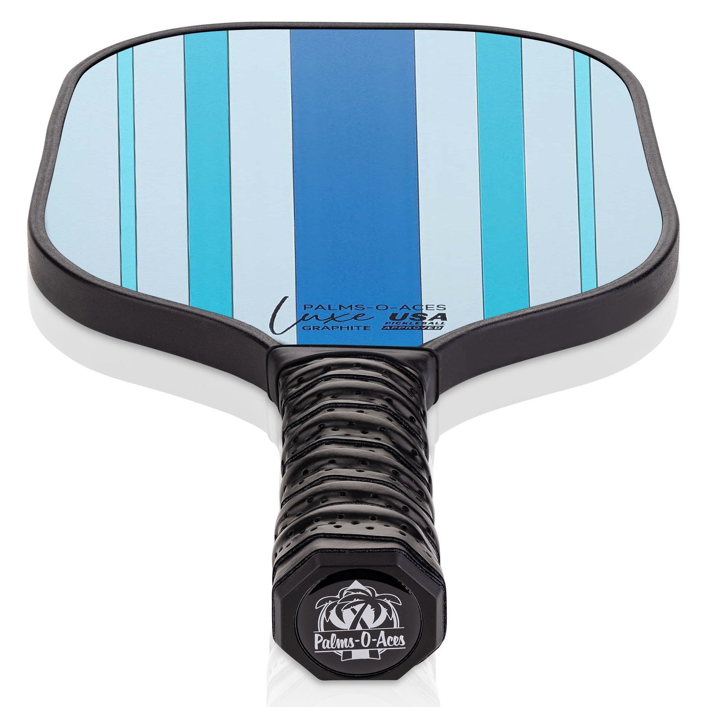 Blue Stripes USAPA Approved Graphite Pickleball Paddle with Cover - Palms - O - Aces