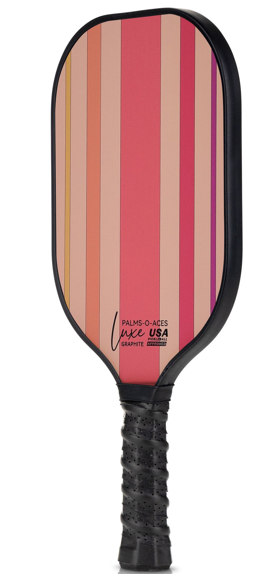 Pink Stripes USAPA Approved Graphite Pickleball Paddle with Cover - Palms - O - Aces