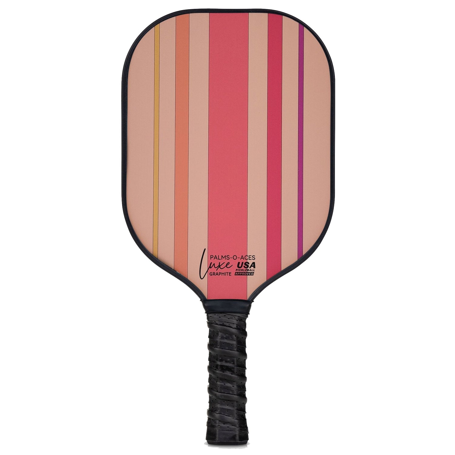 Pink Stripes USAPA Approved Graphite Pickleball Paddle with Cover - Palms - O - Aces