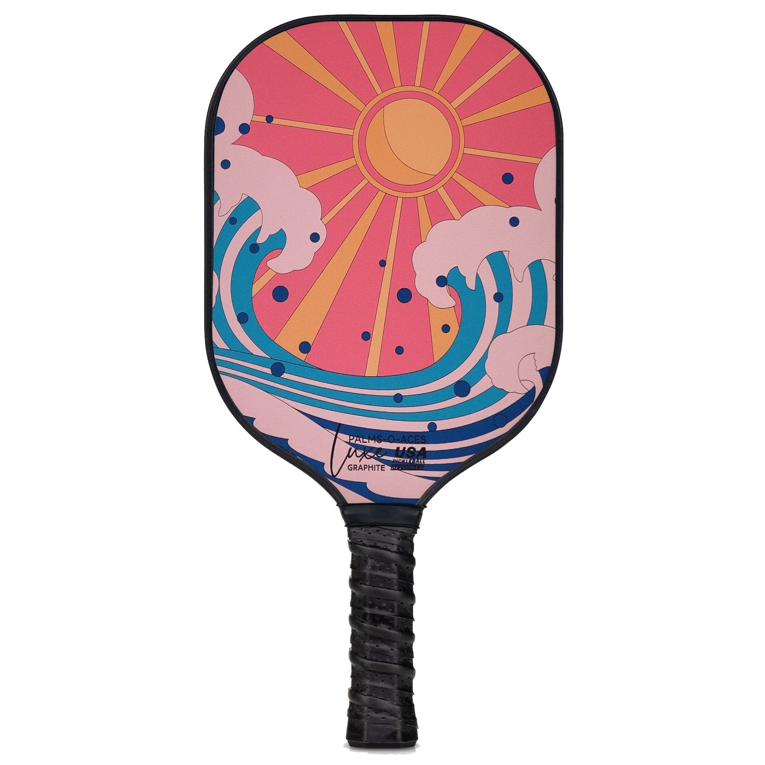 The Wave USAPA Approved Luxe Graphite Pickleball Paddle with Cover 2 - Palms - O - Aces