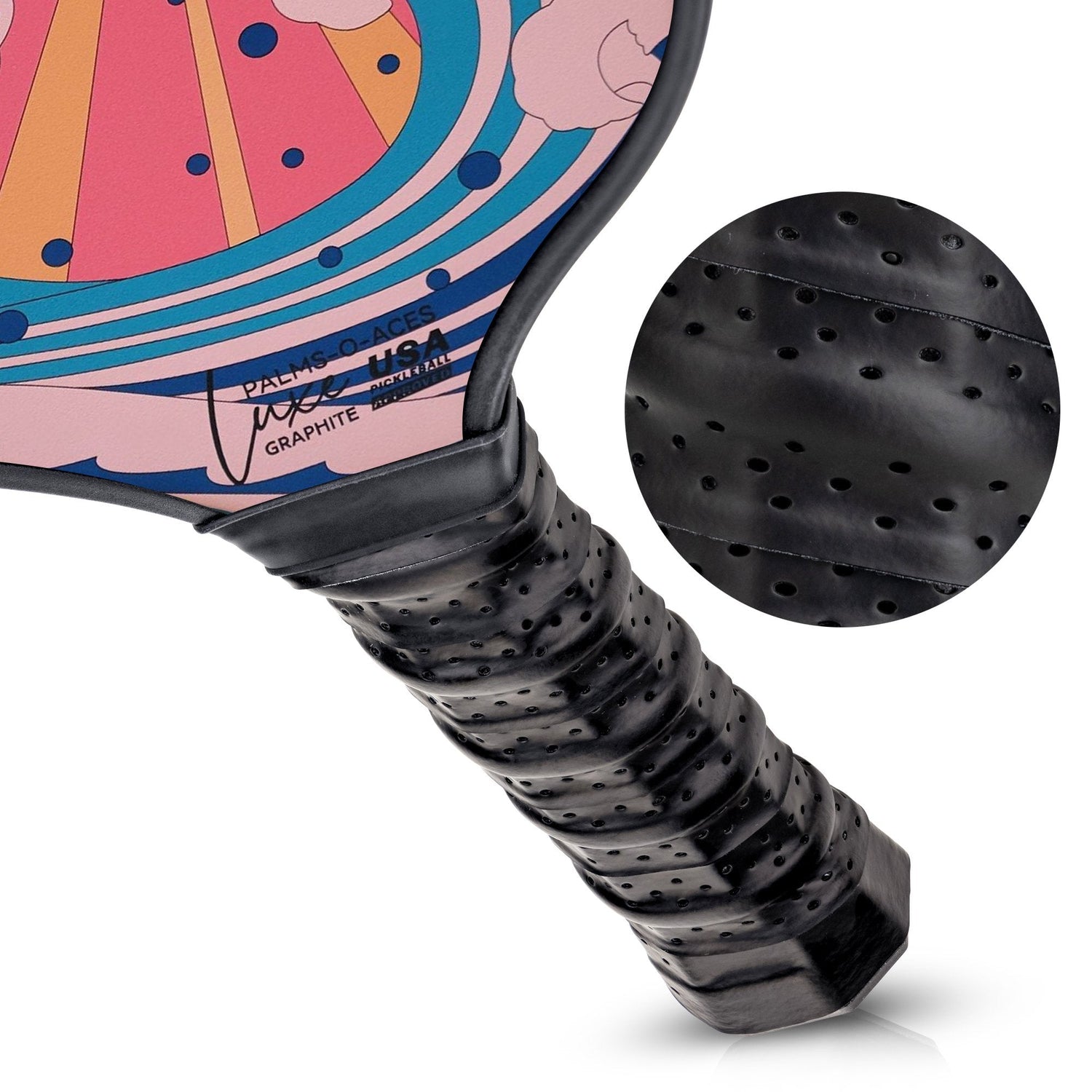 The Wave USAPA Approved Luxe Graphite Pickleball Paddle with Cover 2 - Palms - O - Aces