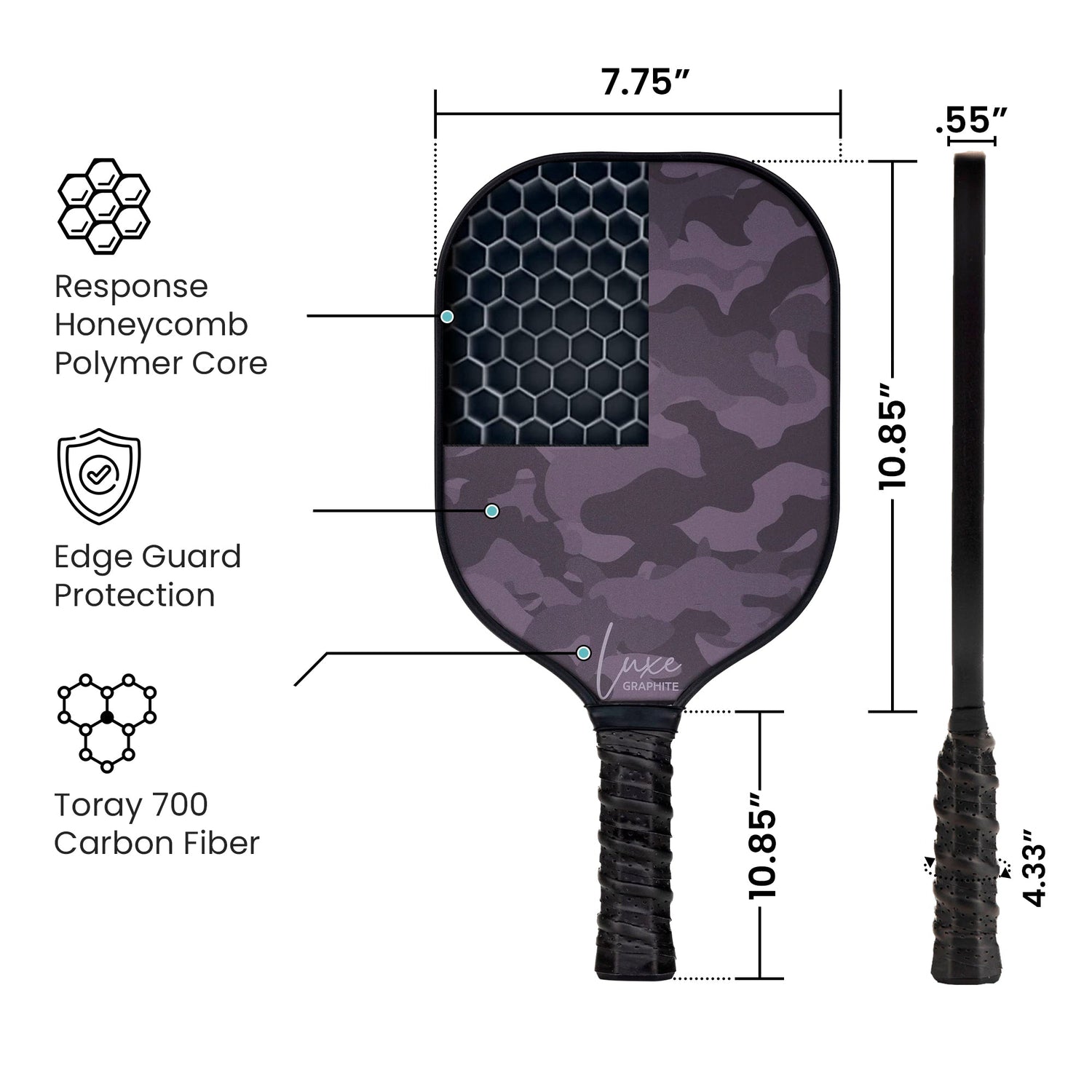 Glimmer and Grit Graphite Pickleball Paddle Set - Palms-O-Aces