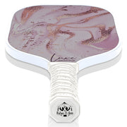 Golden Pink with White Luxe Graphite Pickleball Paddle with Cover - Palms-O-Aces