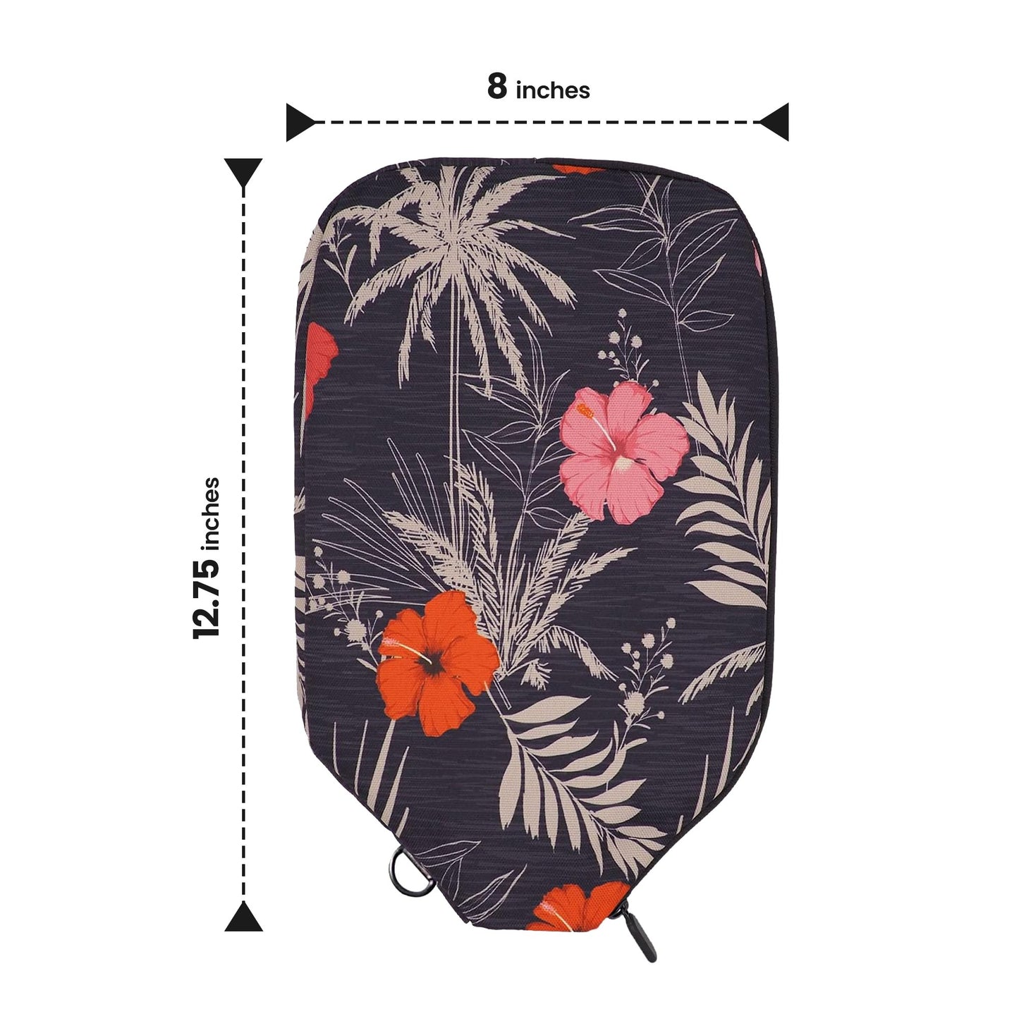 Hibiscus on Charcoal Pickleball Paddle Cover - Elongated - Palms-O-Aces
