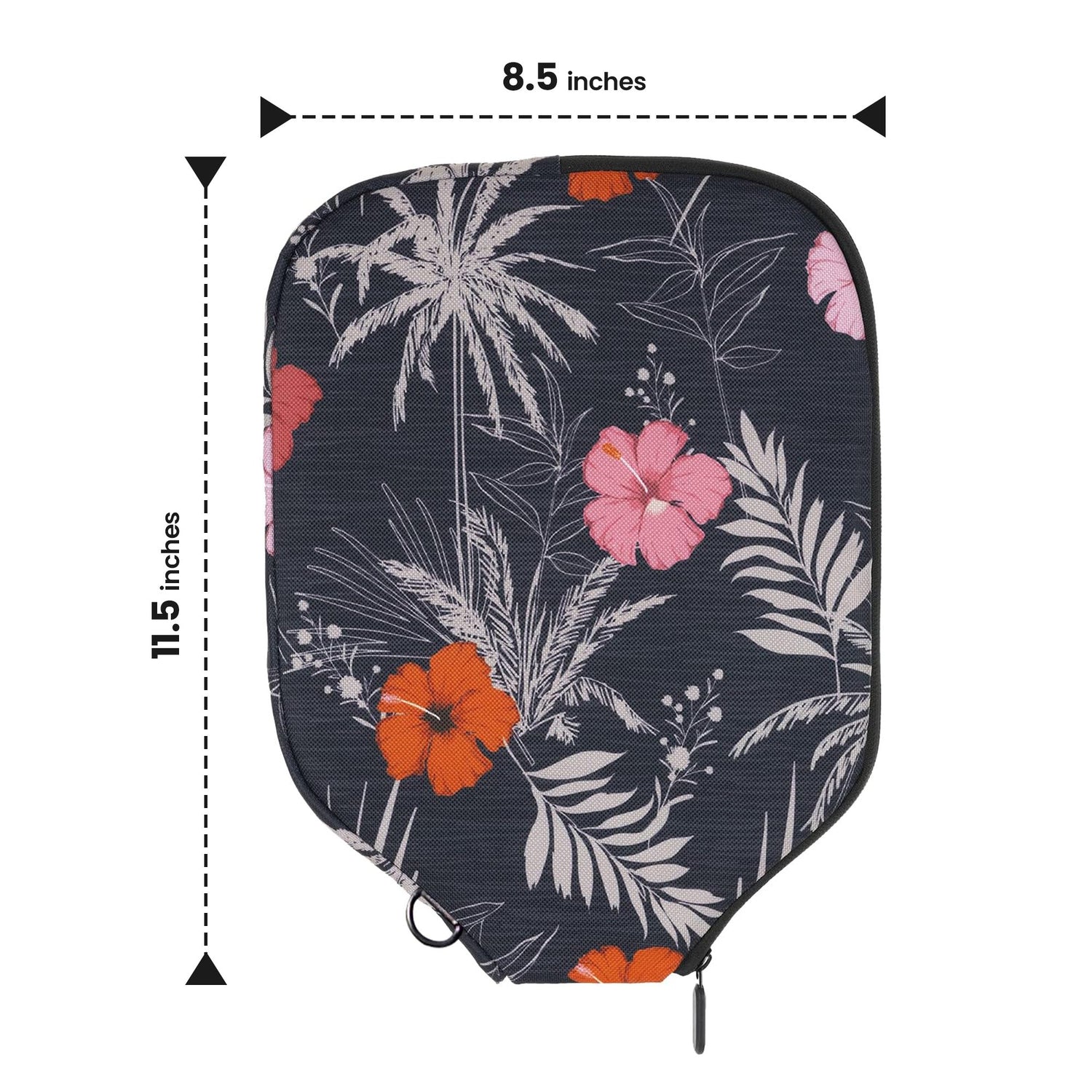 Hibiscus on Charcoal Pickleball Paddle Cover - Standard - Palms-O-Aces