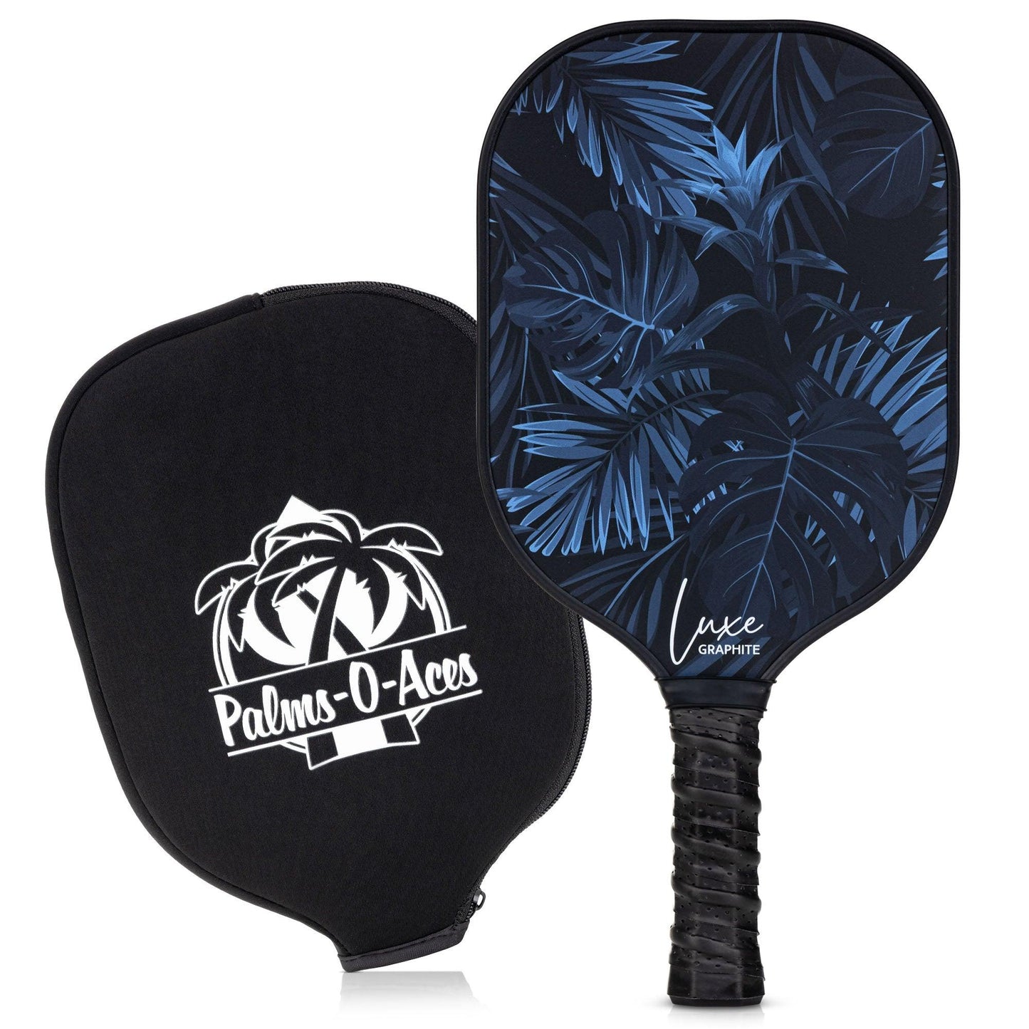 Midnight Palms Luxe Graphite Pickleball Paddle with Cover