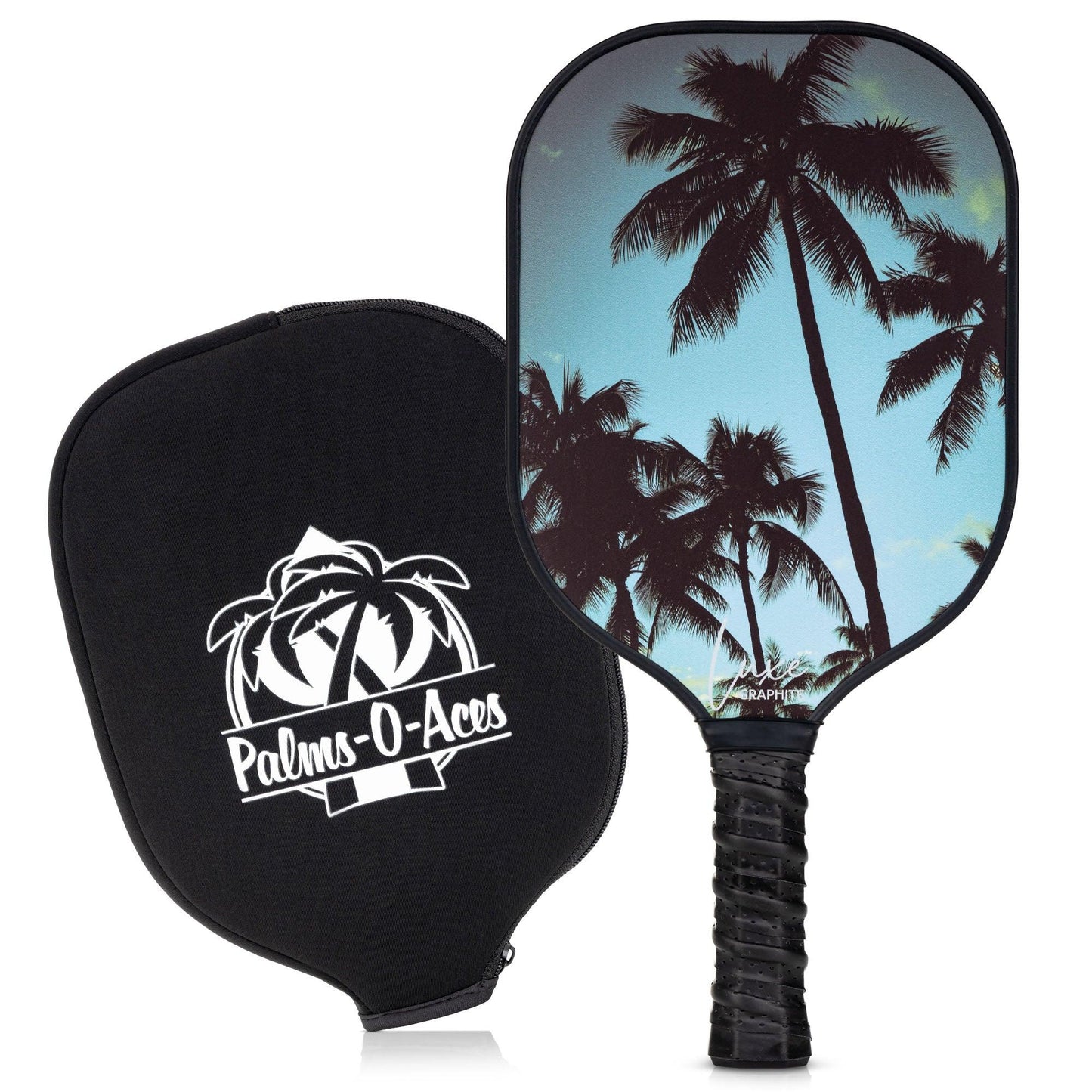 The Palms Luxe Graphite Pickleball Paddle with Cover